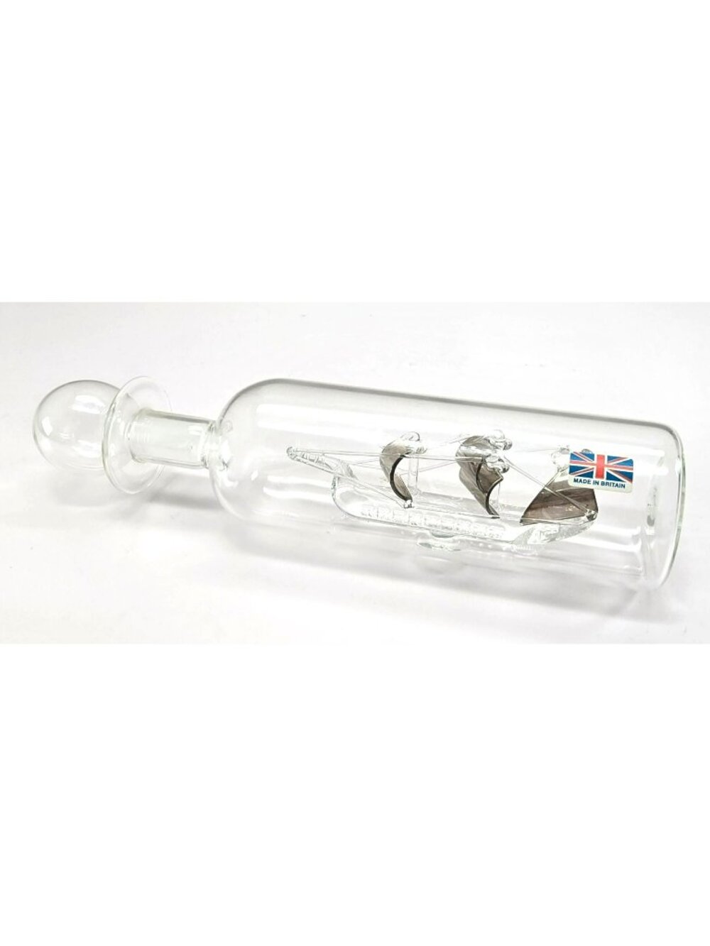 Handcrafted Glass Ship In Bottle With Stopper - Made In Britain VL5052
